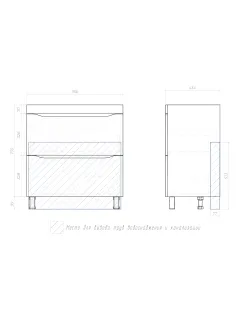 Тумба под раковину напольная Vigo Wave 385 80 см поставляется в разобранном виде дуб золотой
